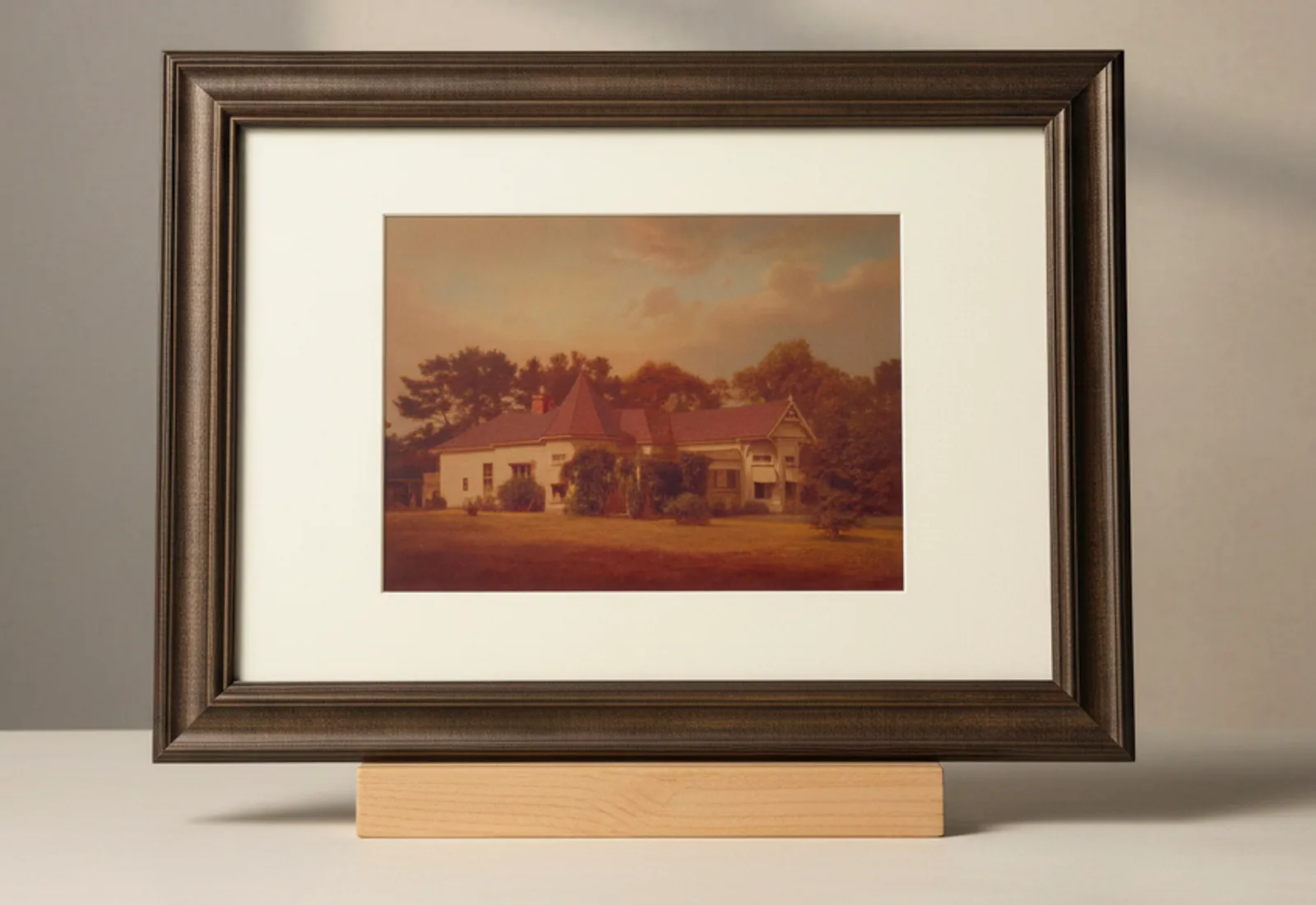 Einkartframes — close detail of the wood frame and linen mat